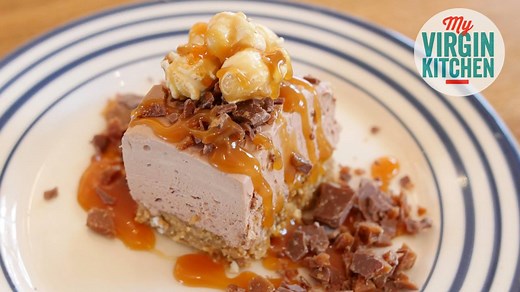 Popcorn and Daim bar no bake chocolate cheesecake! Full recipe and instructions http://www.myvirginkitchen.com/recipe/popcorn-daim-bar-cheesecake | Barry Lewis