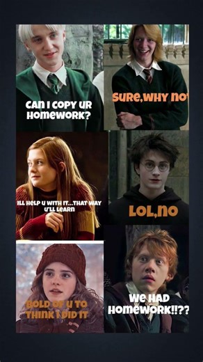 “Can I Copy Your Homework?” – Hogwarts Edition #harrypotter #viral #harrypottercharacter #funny