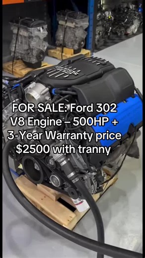FOR SALE – Ford 302 V8 | 500 Horsepower | 3-Year Warranty Power up your build with this Ford 302 (5.0L) Small Block V8, professionally built and tuned to deliver a strong 500 HP. A legendary engine known for reliability, performance, and endless swap potential—perfect for street, strip, or custom projects. Engine Details: • Ford 302 V8 / 5.0L Small Block • 500 Horsepower • Fully tested – runs strong • Ready to install • Built with performance components • 3-Year Warranty included Ideal for Musta