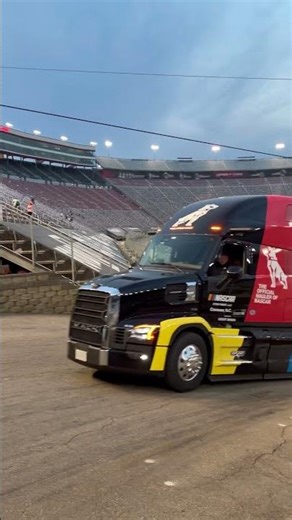 Mack the official truck of NASCAR leaving Bristol heading out for the next one