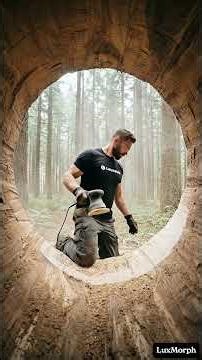 “Transforming a Giant Fallen Tree into a Cozy Forest Home | ASMR Build” #ASMRWoodworking