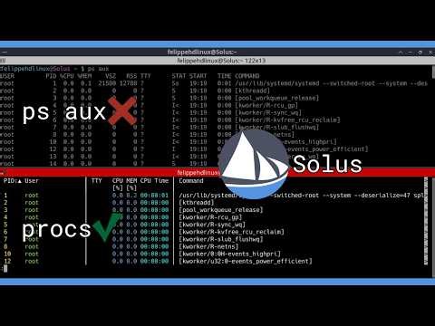 procs alternativa mais moderna ao ps no Solus