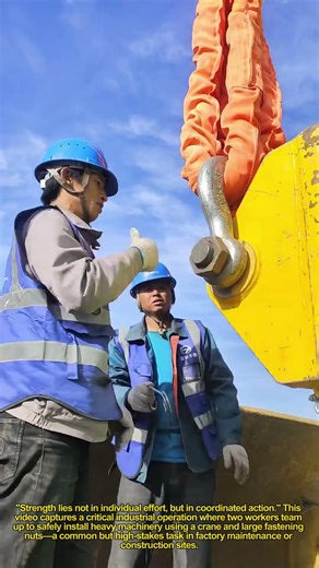Heavy Equipment Installation: Smart Teamwork Saves Time & Effort! ⚙️🤝
