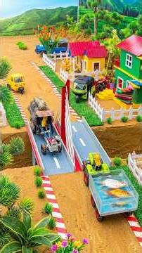 Two Heavy Trucks Collide – Mini Tractor Builds a Two-Lane Bridge