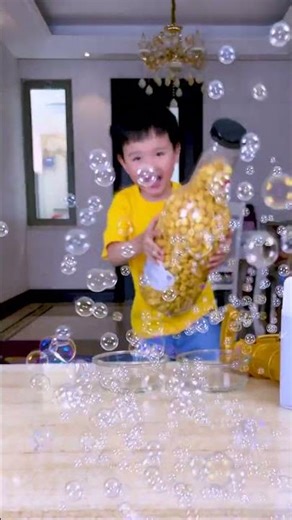 Bubble Blowing Challenge, The Little Boy Is So Lucky!!! #Funny #Familychallenge #Partygame