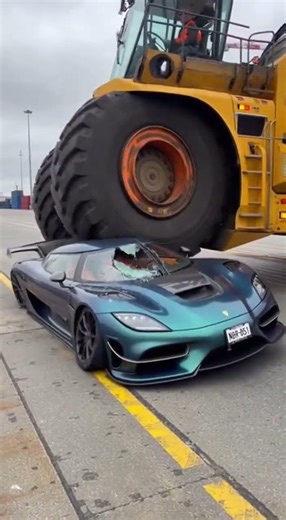 Giant Truck vs. Sports Car: Epic Crush Moment! #CarCrush #Destruction #Supercar