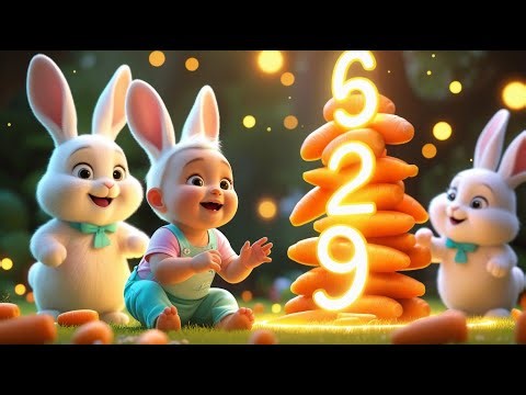 Baby Rabbits Learning Numbers in Carrot Land | Counting Song for Kids | Nursery Rhymes and Baby