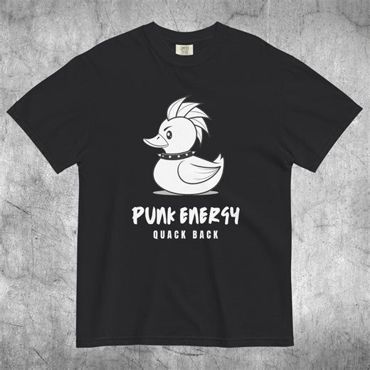 Punk Duck Graphic Tshirt | Punk Energy Quack Back Shirt | Funny Punk Rock Tee | Cartoon Rebel Streetwear Apparel - Etsy