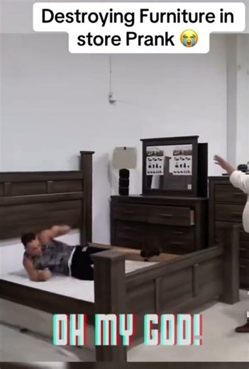 Destroying Furniture in store Prank