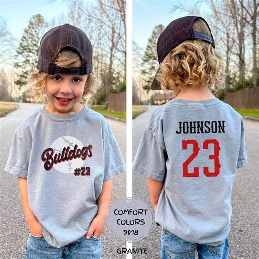 Custom Youth Baseball Shirt, Personalized Comfort Colors Youth Baseball T-shirt, Game Day Apparel - Etsy