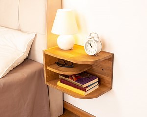 Modern Wood Floating Nightstand: Minimalist Bedside Shelf - Etsy