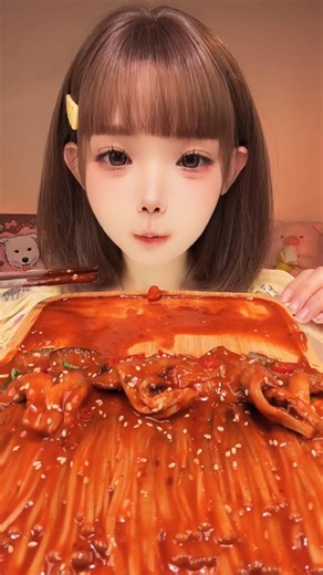Spicy ASMR Mukbang: Eating Super Spicy Octopus & Noodles! 🔥 🐙