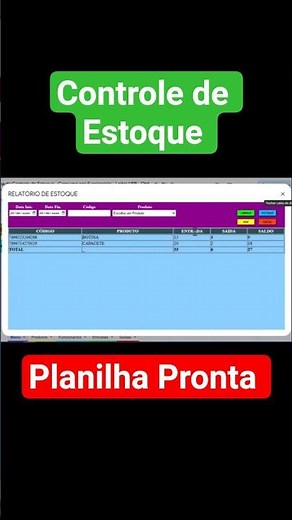 Relatório Geral de Estoque | Entradas e Saídas no Google Planilhas