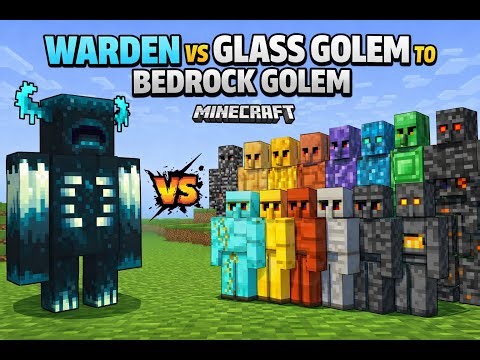 WARDEN vs GLASS GOLEM to BEDROCK GOLEM | Minecraft #minecraft #minecraftsurvival #gaming