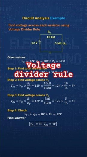 Voltage divider rule for circuit with 12 Volts and 5, 10k ohms series resistors