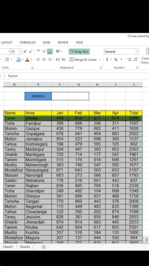 How to create a search box in Excel.#excel #tech #search