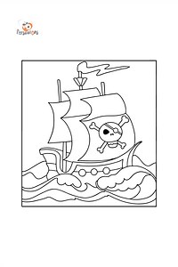 Pirate ship сoloring page ♥ Online and Print for Free!