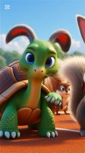 The Rematch: Turtle vs. Rabbit! 🐢🏃‍♂️ #cute #funny