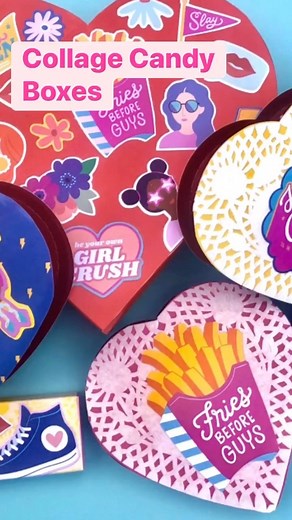 Makeover Valentine Candy Boxes with scrapbook paper and Mod Podge. #valentine #valentinescandy #valentinesgift #galentinesday #galentines #modpodge #candy #candybox | Handmade Happy Hour with Cathie Filian