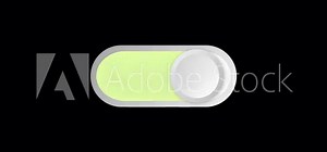 Switch on and off control animation. Slider bar turn on and turn off. Animated toggle Interface Element. Loopable video with alpha channel.