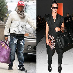 Kanye West, Pharrell, Johnny Weir and More Male Celebs Caught Sporting a Man Bag—See All the Different Styles!