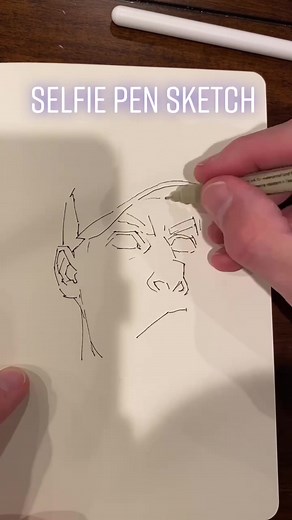 Quick pen sketch selfie. #artist #drawing #fyp #sketch #pen