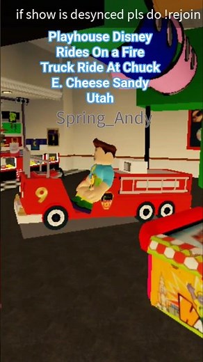 Playhouse Disney Rides On a Fire Truck Ride At Chuck E. Cheese Sandy Utah #roblox #chuckecheese