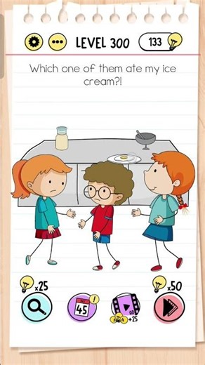 Brain test level 300 solution