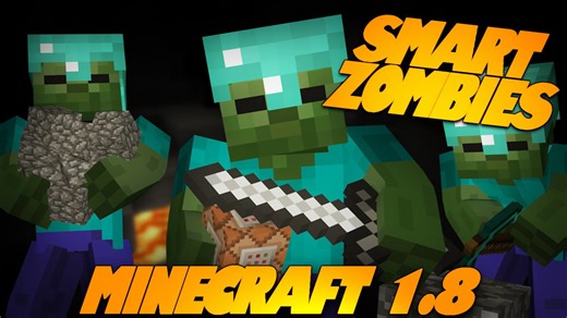 Minecraft Redstone | SMART ZOMBIES | Zombies Dig, Build, Run, & More! (Minecraft Redstone)