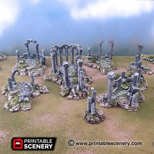 Ancient Ruins: Scatter Tabletop Terrain 7-piece Set, Platforms Wargaming Scenery Goblin Grotto Fantasy RPG - Etsy UK