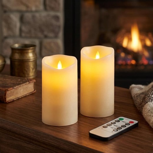 Waterproof LED Pillar Candles – Remote Timer, Battery Operated Home Decor - Etsy