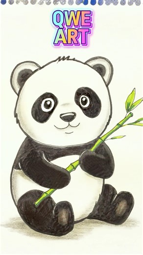 Panda drawing in a minute! 🐼 Easy art #drawing #art #shorts