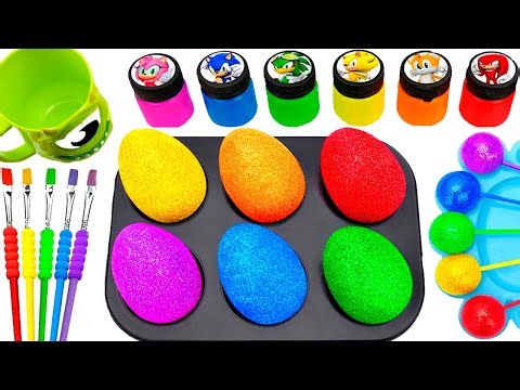 Satisfying Video l DIY How To Make Mega Rainbow Slime Box Colors Egs ASMR Cupcakes in Cupcake Molds