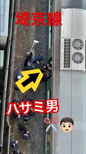 続報‼️【シザーハンズ】埼京線でハサミを持った男があばれはっちゃくして都内沿線大規模パニック‼️容疑者逮捕の瞬間🚓 #埼京線 #ハサミ男 #事件