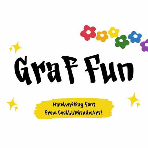 Bold Handwriting Font: Graf Fun for Canva, Kids Projects - Etsy