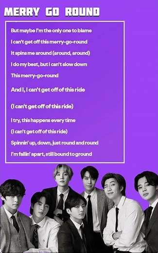 💜BANGTAN 방탄소년단 Merry Go Round Song Lyrics 💜