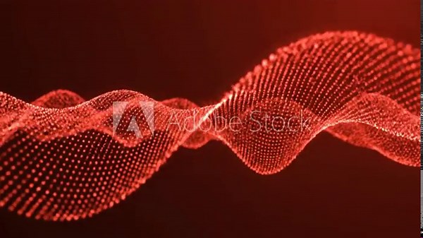 4K Wave Red Data Technology Motion Background