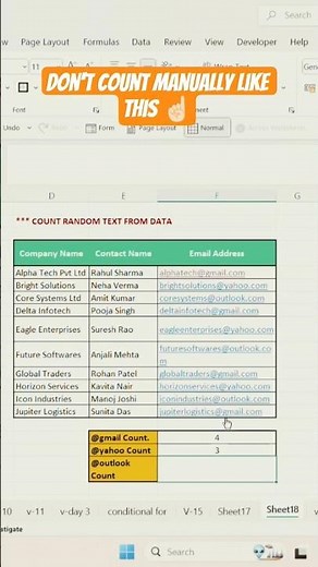 Count random text from Data with Asterisk (*)✅ Must Watch! #computereducation #countifs