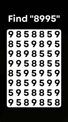 Optical Illusion: Spot the number 8995 within 5 seconds!