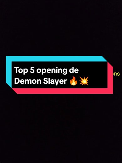 Top 5 opening de Demon Slayer 🔥🥰 #DemonSlayer #AnimeOpening #KimetsuNoYaiba #AnimeFYP #OtakuLife