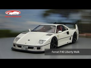ck-modelcars-video: Ferrari F40 Liberty Walk Baujahr 1994 weiß / schwarz 1:18 GT-Spirit