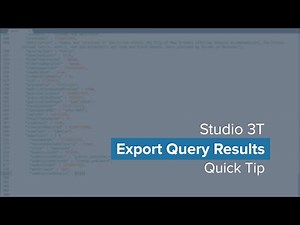 Export MongoDB Query Results | Using Studio 3T