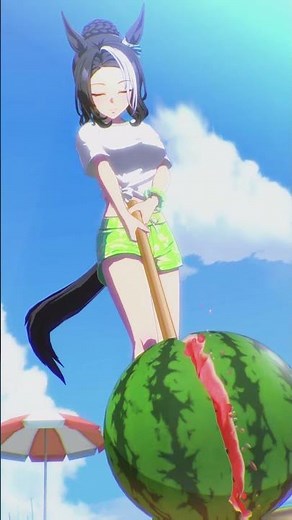 スイカ割りするラモーヌ（ウマ娘-メジロラモーヌ）
