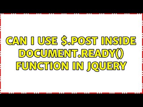 Can i Use $.Post inside Document.READY() function in jquery