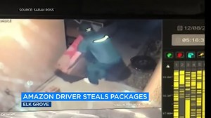 Video shows Amazon driver stealing package from California home
