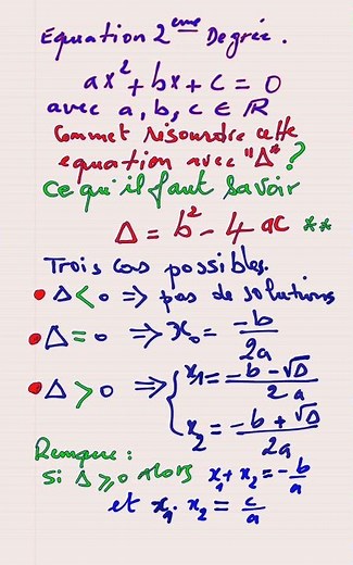 Apprendre les mathématiques en une minute: La méthode Δ expliquée en 60s ! équation seconde degré