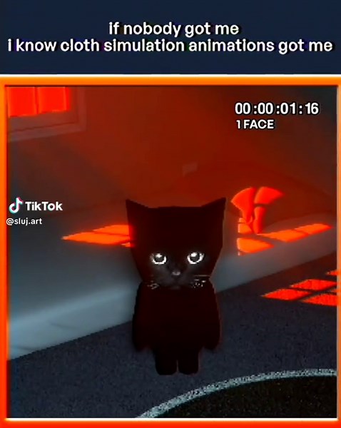Cloth Simulation Animations Featuring Cats