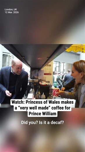 Watch: Princess of Wales makes a “very well made” coffee for Prince William