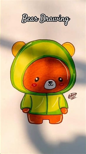 Why Is This Bear Drawing So Cute?😱 Viral Kawaii Art #drawing#trending#shorts#art