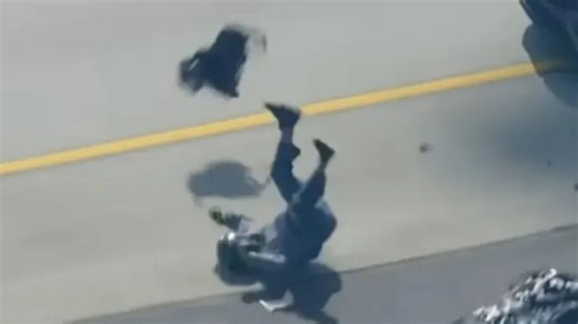 Shocking moment ‘cop killer’ crashes & flies through the air during 170mph chase